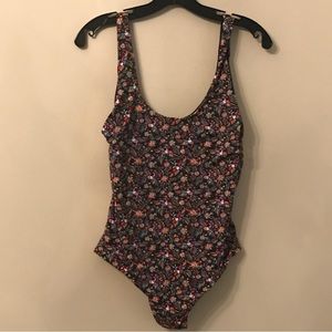 Palm Away Bird Floral Print One Piece Swimsuit